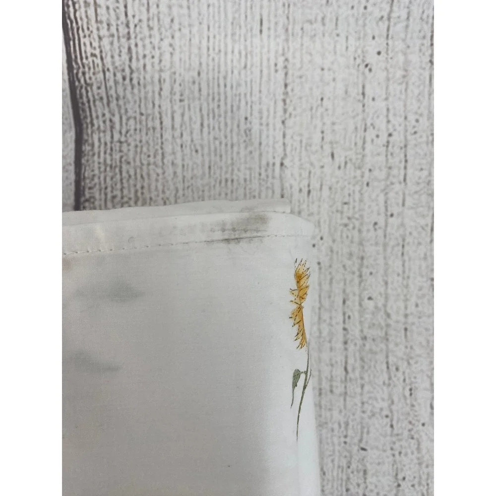 Sophie Allport Sheet Set QUEEN Sunflowers White Floral 100% Cotton 200TC Percale